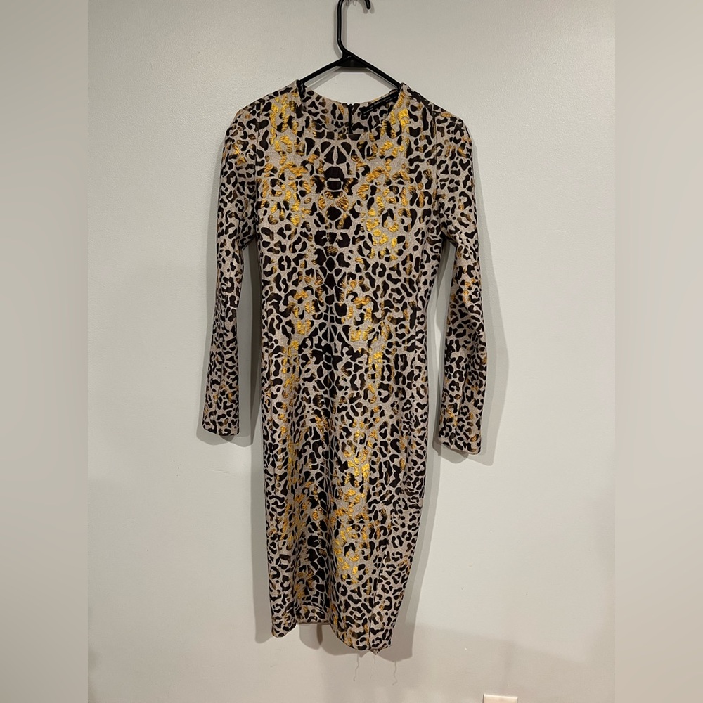Zara Collection Leopard Print Midi Dress